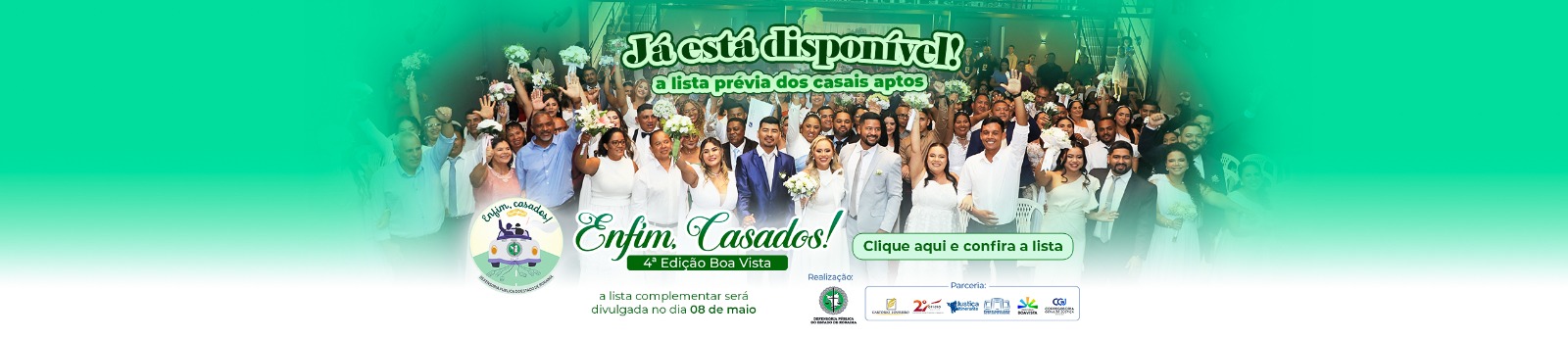 Lista de Casais - 4ª Edição Casamento Coletivo - Boa Vista RR
