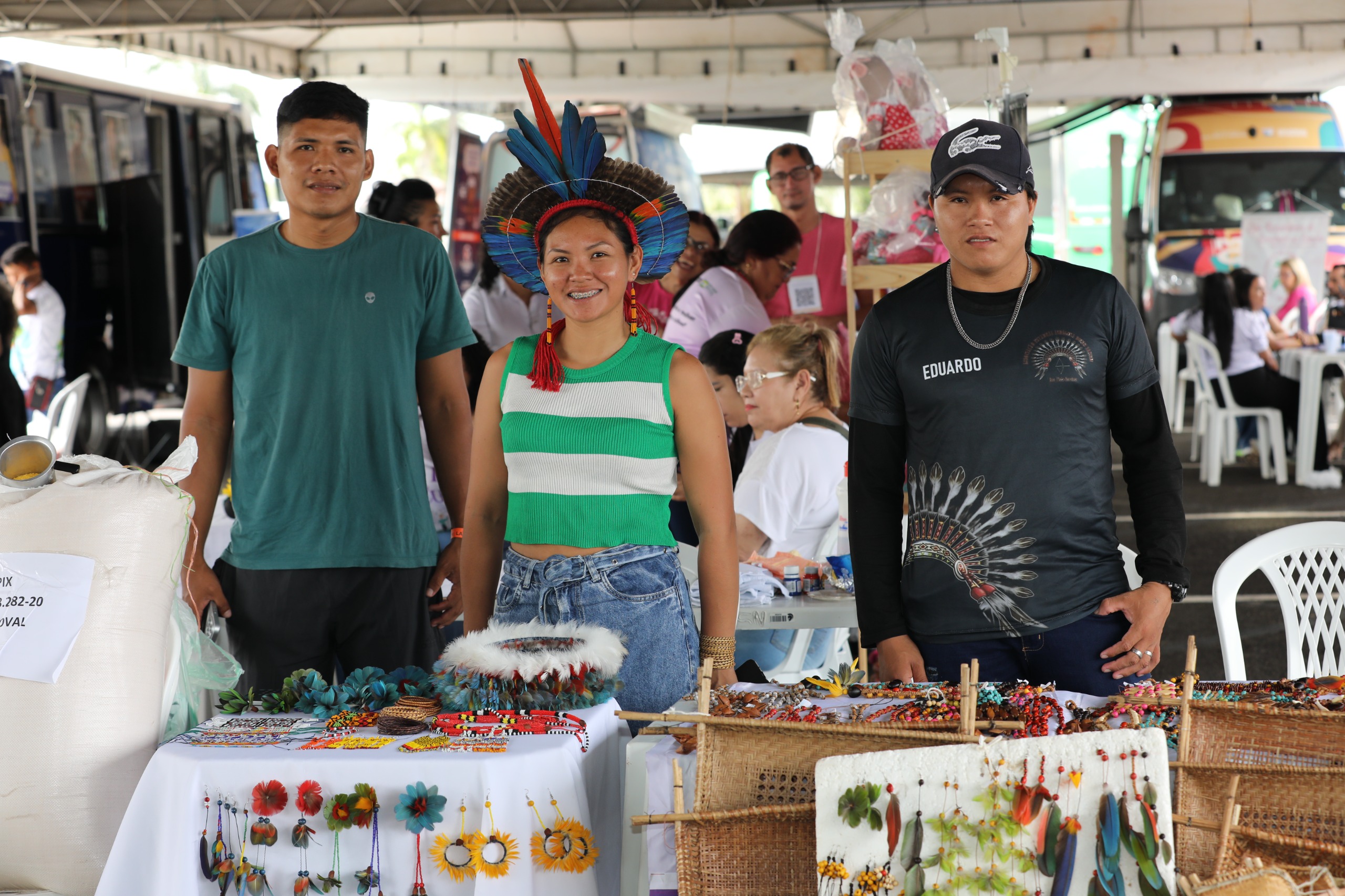 A Secretaria de Estado dos Povos Indígenas (SEPI) estará presente com comercialização de comidas típicas e artesanato indígena.