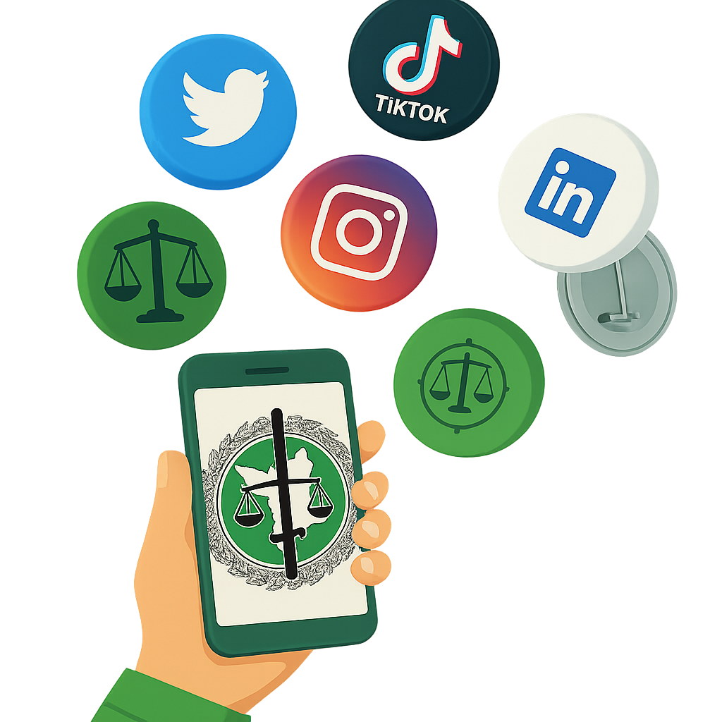 Ilustração de celular com redes sociais